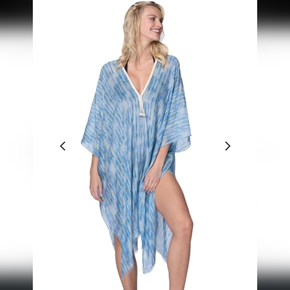 Pool To Party Ocean Horizon Kaftan modal blend OS NWT